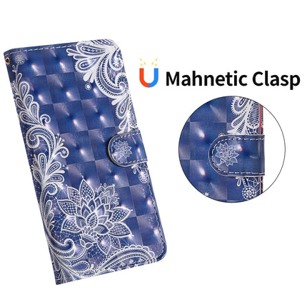 For iPhone 11 3D Painting Colored Drawing Pattern Horizontal Flip TPU + PU Leather Case with Holder & Card Slots & Wallet & Lanyard(White Lace)-garmade.com