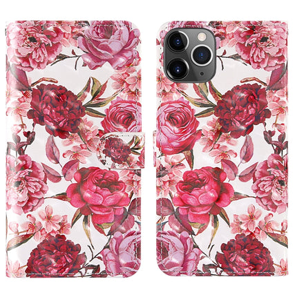 For iPhone 11 Pro 3D Painting Colored Drawing Pattern Horizontal Flip TPU + PU Leather Case with Holder & Card Slots & Wallet & Lanyard(Little Red Flower)-garmade.com