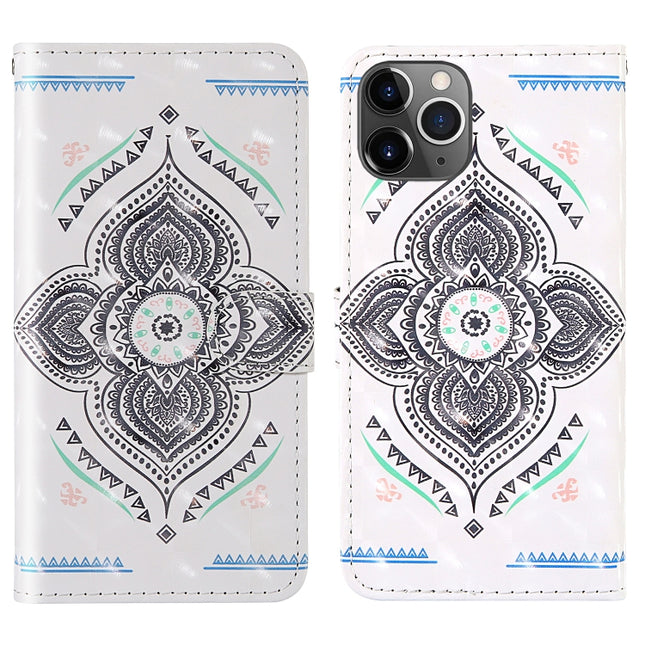 For iPhone 11 Pro 3D Painting Colored Drawing Pattern Horizontal Flip TPU + PU Leather Case with Holder & Card Slots & Wallet & Lanyard(Spinning Top)-garmade.com