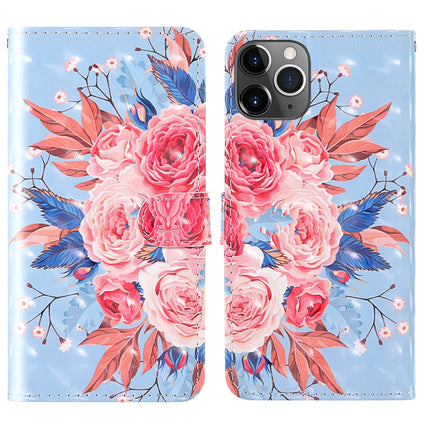 For iPhone 11 Pro 3D Painting Colored Drawing Pattern Horizontal Flip TPU + PU Leather Case with Holder & Card Slots & Wallet & Lanyard(Colored Flowers)-garmade.com