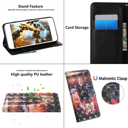 For iPhone X 3D Painting Colored Drawing Pattern Horizontal Flip TPU + PU Leather Case with Holder & Card Slots & Wallet & Lanyard(Dream Lion)-garmade.com