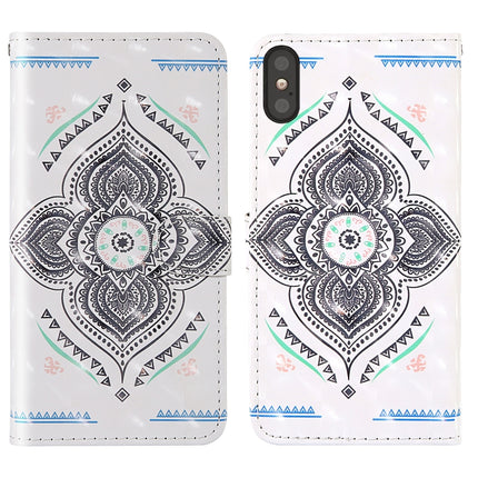 For iPhone X 3D Painting Colored Drawing Pattern Horizontal Flip TPU + PU Leather Case with Holder & Card Slots & Wallet & Lanyard(Spinning Top)-garmade.com