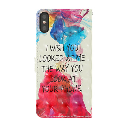 For iPhone X 3D Painting Colored Drawing Pattern Horizontal Flip TPU + PU Leather Case with Holder & Card Slots & Wallet & Lanyard(English Alphabet)-garmade.com