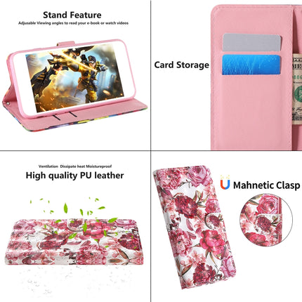 For iPhone XR 3D Painting Colored Drawing Pattern Horizontal Flip TPU + PU Leather Case with Holder & Card Slots & Wallet & Lanyard(Little Red Flower)-garmade.com