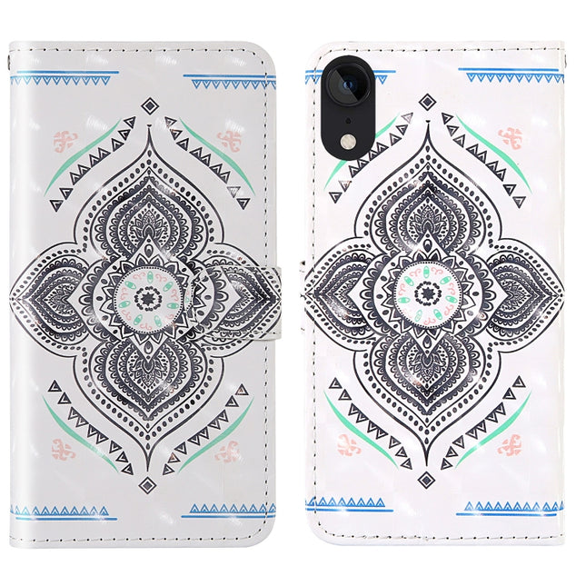 For iPhone XR 3D Painting Colored Drawing Pattern Horizontal Flip TPU + PU Leather Case with Holder & Card Slots & Wallet & Lanyard(Spinning Top)-garmade.com