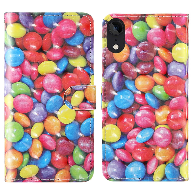 For iPhone XR 3D Painting Colored Drawing Pattern Horizontal Flip TPU + PU Leather Case with Holder & Card Slots & Wallet & Lanyard(Colored Sugar)-garmade.com