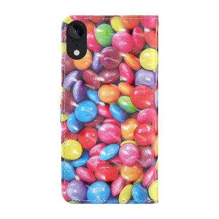 For iPhone XR 3D Painting Colored Drawing Pattern Horizontal Flip TPU + PU Leather Case with Holder & Card Slots & Wallet & Lanyard(Colored Sugar)-garmade.com