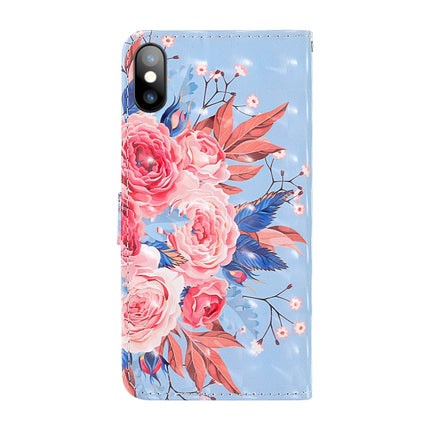 For iPhone XS Max 3D Painting Colored Drawing Pattern Horizontal Flip TPU + PU Leather Case with Holder & Card Slots & Wallet & Lanyard(Colored Flowers)-garmade.com