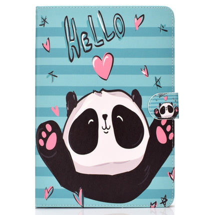 For iPad mini1 / 2 / 3 / 4 Colored Drawing Pattern Horizontal Flip PU Leather Case with Holder & Card Slot & Sleep / Wake-up Function(Love Panda)-garmade.com