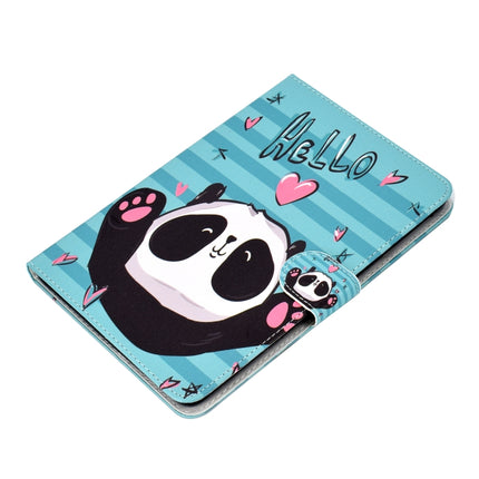 For iPad mini1 / 2 / 3 / 4 Colored Drawing Pattern Horizontal Flip PU Leather Case with Holder & Card Slot & Sleep / Wake-up Function(Love Panda)-garmade.com