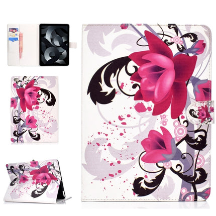 For iPad mini1 / 2 / 3 / 4 Colored Drawing Pattern Horizontal Flip PU Leather Case with Holder & Card Slot & Sleep / Wake-up Function(Flowers)-garmade.com