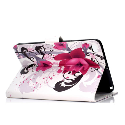 For iPad mini1 / 2 / 3 / 4 Colored Drawing Pattern Horizontal Flip PU Leather Case with Holder & Card Slot & Sleep / Wake-up Function(Flowers)-garmade.com