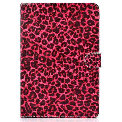 For iPad mini1 / 2 / 3 / 4 Colored Drawing Pattern Horizontal Flip PU Leather Case with Holder & Card Slot & Sleep / Wake-up Function(Red Pink Leopard)-garmade.com