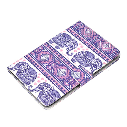 For iPad mini1 / 2 / 3 / 4 Colored Drawing Pattern Horizontal Flip PU Leather Case with Holder & Card Slot & Sleep / Wake-up Function(Totem Elephant)-garmade.com