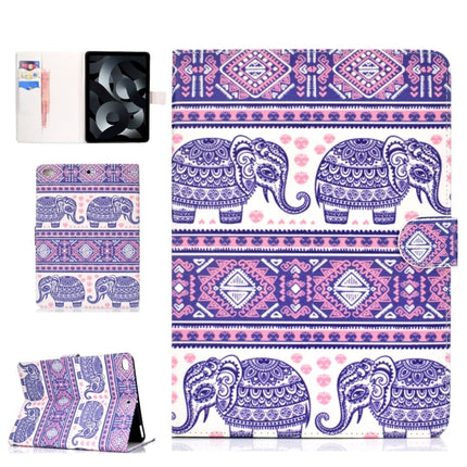 For iPad mini1 / 2 / 3 / 4 Colored Drawing Pattern Horizontal Flip PU Leather Case with Holder & Card Slot & Sleep / Wake-up Function(Totem Elephant)-garmade.com