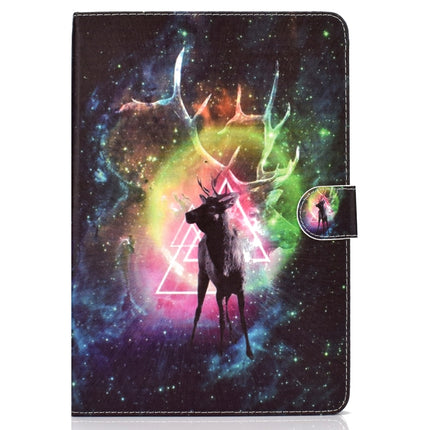 For iPad mini1 / 2 / 3 / 4 Colored Drawing Pattern Horizontal Flip PU Leather Case with Holder & Card Slot & Sleep / Wake-up Function(Starry Deer)-garmade.com