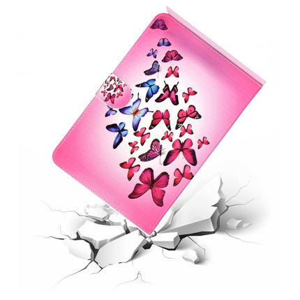 For iPad mini1 / 2 / 3 / 4 Colored Drawing Pattern Horizontal Flip PU Leather Case with Holder & Card Slot & Sleep / Wake-up Function(Butterfly)-garmade.com