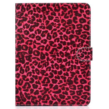 For iPad Air / iPad Air 2 2016 / iPad Pro9.7 / iPad9.7 / 2017 / 2018 Colored Drawing Pattern Horizontal Flip PU Leather Case with Holder & Card Slot & Sleep / Wake-up Function(Red Pink Leopard)-garmade.com