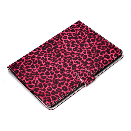 For iPad Air / iPad Air 2 2016 / iPad Pro9.7 / iPad9.7 / 2017 / 2018 Colored Drawing Pattern Horizontal Flip PU Leather Case with Holder & Card Slot & Sleep / Wake-up Function(Red Pink Leopard)-garmade.com