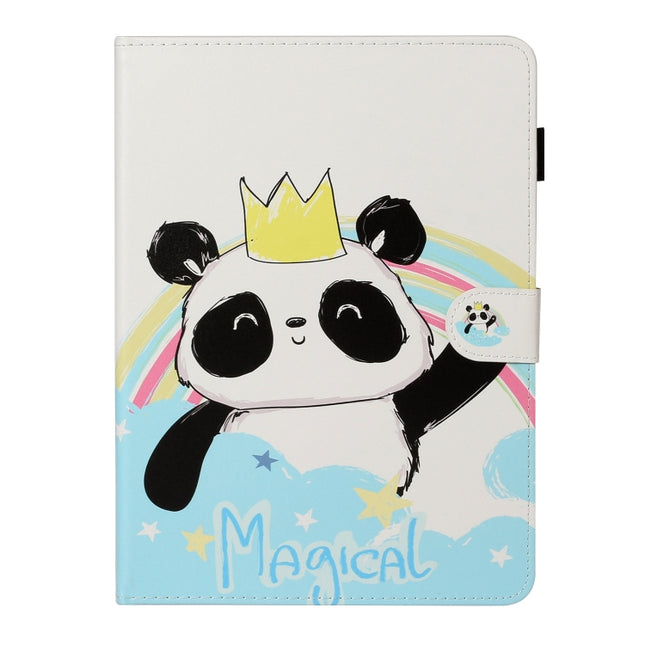 For iPad Pro 11 (2020) Colored Drawing Pattern Horizontal Flip PU Leather Tablet Case with Holder & Card Slot & Sleep / Wake-up Function(Crown Panda)-garmade.com