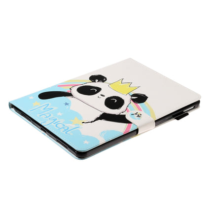 For iPad Pro 11 (2020) Colored Drawing Pattern Horizontal Flip PU Leather Tablet Case with Holder & Card Slot & Sleep / Wake-up Function(Crown Panda)-garmade.com