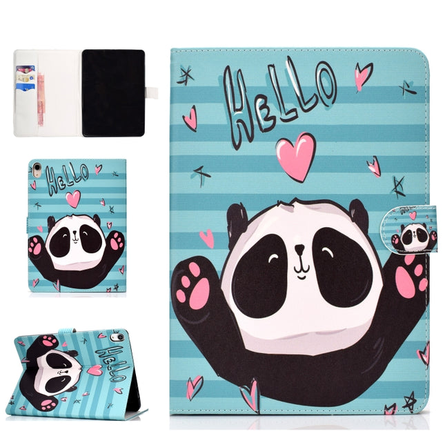 For iPad Pro 11 inch (2018) Colored Drawing Pattern Horizontal Flip PU Leather Case with Holder & Card Slot & Sleep / Wake-up Function(Love Panda)-garmade.com