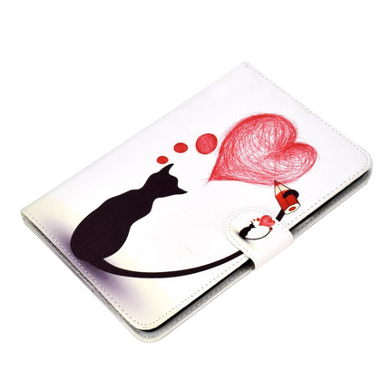 For iPad Pro 11 inch (2018) Colored Drawing Pattern Horizontal Flip PU Leather Case with Holder & Card Slot & Sleep / Wake-up Function(Loving Cat)-garmade.com