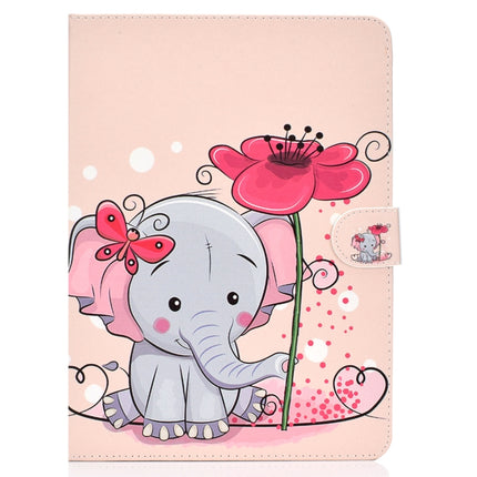 For iPad Pro 11 inch (2018) Colored Drawing Pattern Horizontal Flip PU Leather Case with Holder & Card Slot & Sleep / Wake-up Function(Elephant Flowers)-garmade.com