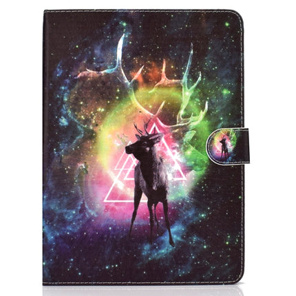For iPad Pro 11 inch (2018) Colored Drawing Pattern Horizontal Flip PU Leather Case with Holder & Card Slot & Sleep / Wake-up Function(Starry Deer)-garmade.com