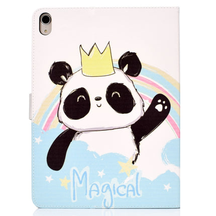 For iPad Pro 11 inch (2018) Colored Drawing Pattern Horizontal Flip PU Leather Case with Holder & Card Slot & Sleep / Wake-up Function(Crown Panda)-garmade.com