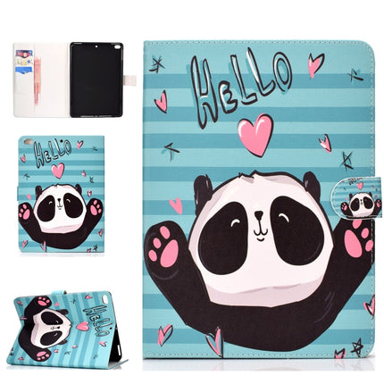 For iPad 10.2 Colored Drawing Pattern Horizontal Flip PU Leather Case with Holder & Card Slot & Sleep / Wake-up Function(Love Panda)-garmade.com