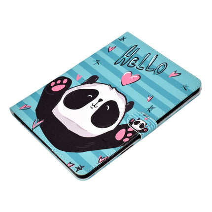 For iPad 10.2 Colored Drawing Pattern Horizontal Flip PU Leather Case with Holder & Card Slot & Sleep / Wake-up Function(Love Panda)-garmade.com