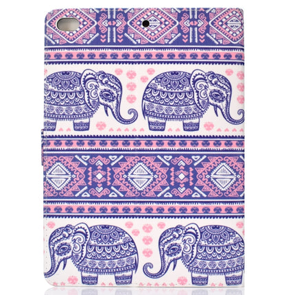 For iPad 10.2 Colored Drawing Pattern Horizontal Flip PU Leather Case with Holder & Card Slot & Sleep / Wake-up Function(Totem Elephant)-garmade.com