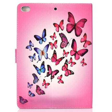 For iPad 10.2 Colored Drawing Pattern Horizontal Flip PU Leather Case with Holder & Card Slot & Sleep / Wake-up Function(Butterfly)-garmade.com