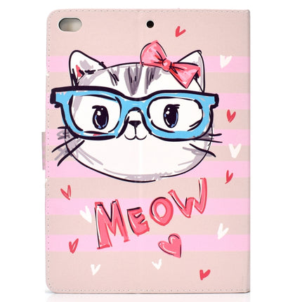 For iPad Pro10.5 inch Colored Drawing Pattern Horizontal Flip PU Leather Case with Holder & Card Slot & Sleep / Wake-up Function(Glasses Cat)-garmade.com