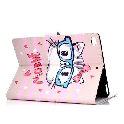 For iPad Pro10.5 inch Colored Drawing Pattern Horizontal Flip PU Leather Case with Holder & Card Slot & Sleep / Wake-up Function(Glasses Cat)-garmade.com