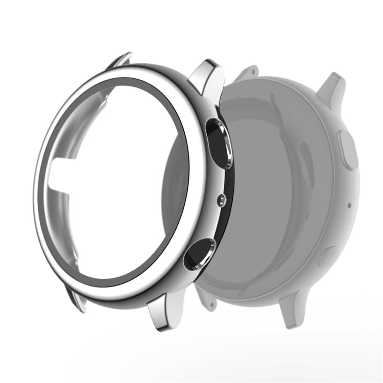 For Samsung Galaxy Watch Active 2 40mm Electroplate PC Protective Case with Tempered Glass Film(Silver)-garmade.com