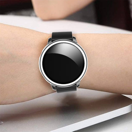 For Samsung Galaxy Watch Active 2 40mm Electroplate PC Protective Case with Tempered Glass Film(Silver)-garmade.com