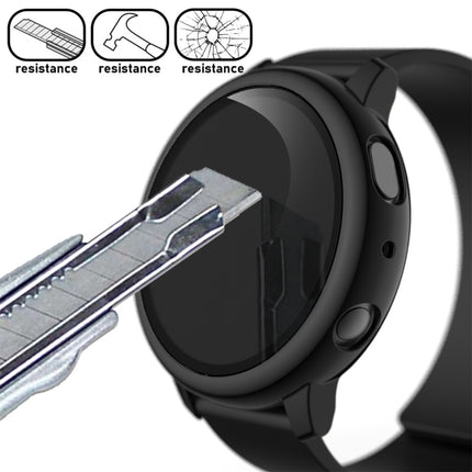 For Samsung Galaxy Watch Active 2 44mm Electroplate PC Protective Case with Tempered Glass Film(Black)-garmade.com