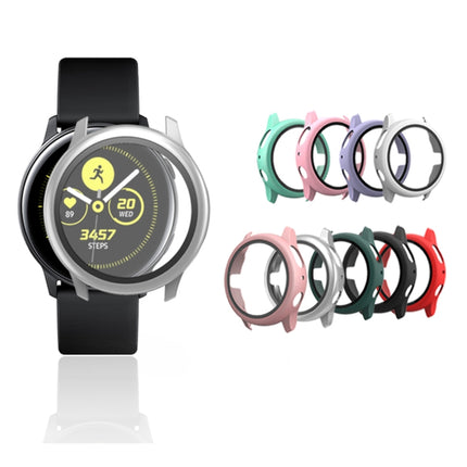 For Samsung Galaxy Watch Active 2 40mm PC Protective Case with Tempered Glass Film(Pink)-garmade.com