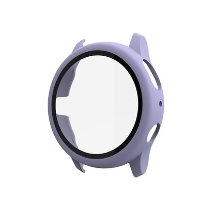 For Samsung Galaxy Watch Active 2 40mm PC Protective Case with Tempered Glass Film(Purple)-garmade.com