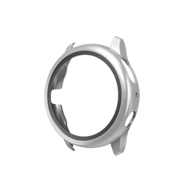 For Samsung Galaxy Watch Active 2 40mm PC Protective Case with Tempered Glass Film(Silver)-garmade.com