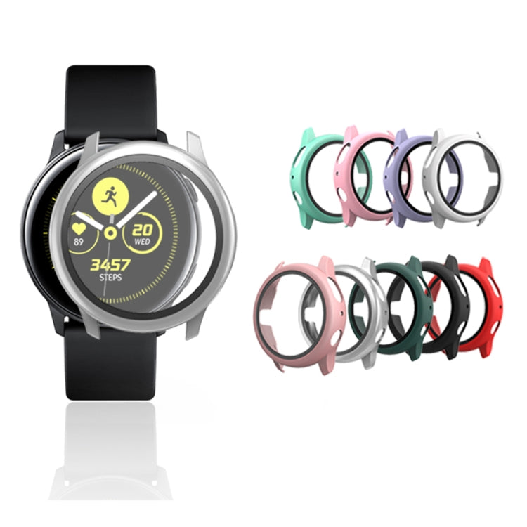 For Samsung Galaxy Watch Active 2 44mm PC Protective Case with Tempered Glass Film(Pink)-garmade.com