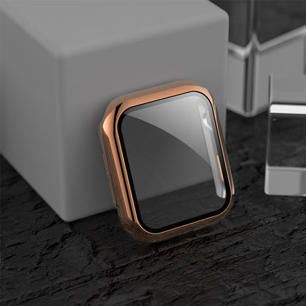 For Apple Watch Series 3 & 2 & 1 42mm Electroplated PC Case + Tempered Film Integrated Protective Cover(Rose Gold)-garmade.com