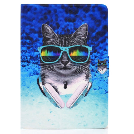 For iPad 10.2 / 10.5 / iPad Air 10.5 2019 TPU Electric Pressed Horizontal Flip Leather Case with Holder & Card Slot & Sleep / Wake-up Function(Headphone Cat)-garmade.com