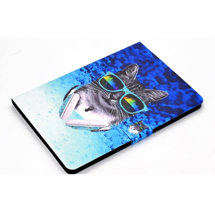 For iPad 10.2 / 10.5 / iPad Air 10.5 2019 TPU Electric Pressed Horizontal Flip Leather Case with Holder & Card Slot & Sleep / Wake-up Function(Headphone Cat)-garmade.com