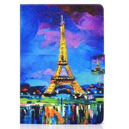 For iPad 10.2 / 10.5 / iPad Air 10.5 2019 TPU Electric Pressed Horizontal Flip Leather Case with Holder & Card Slot & Sleep / Wake-up Function(Eiffel Tower)-garmade.com