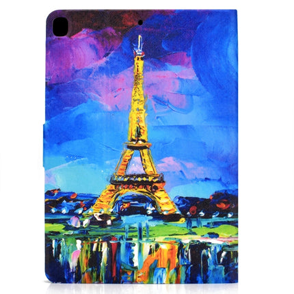 For iPad 10.2 / 10.5 / iPad Air 10.5 2019 TPU Electric Pressed Horizontal Flip Leather Case with Holder & Card Slot & Sleep / Wake-up Function(Eiffel Tower)-garmade.com