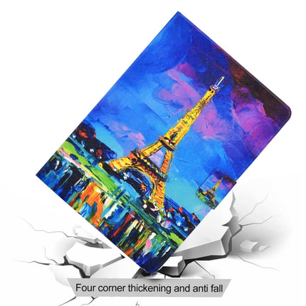 For iPad 10.2 / 10.5 / iPad Air 10.5 2019 TPU Electric Pressed Horizontal Flip Leather Case with Holder & Card Slot & Sleep / Wake-up Function(Eiffel Tower)-garmade.com