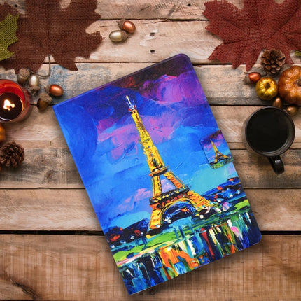 For iPad 10.2 / 10.5 / iPad Air 10.5 2019 TPU Electric Pressed Horizontal Flip Leather Case with Holder & Card Slot & Sleep / Wake-up Function(Eiffel Tower)-garmade.com